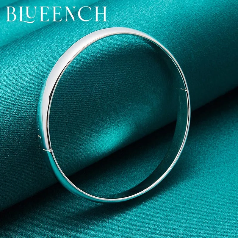 

Blueench 925 Sterling Silver Simple Wide Style Bracelet Suitable For Ladies Proposal Wedding Party Fashion Jewelry