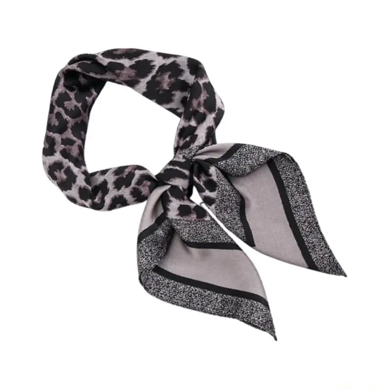 31BF Smooth Fabric Square Scarf, Animal Print Neck Head Accessory