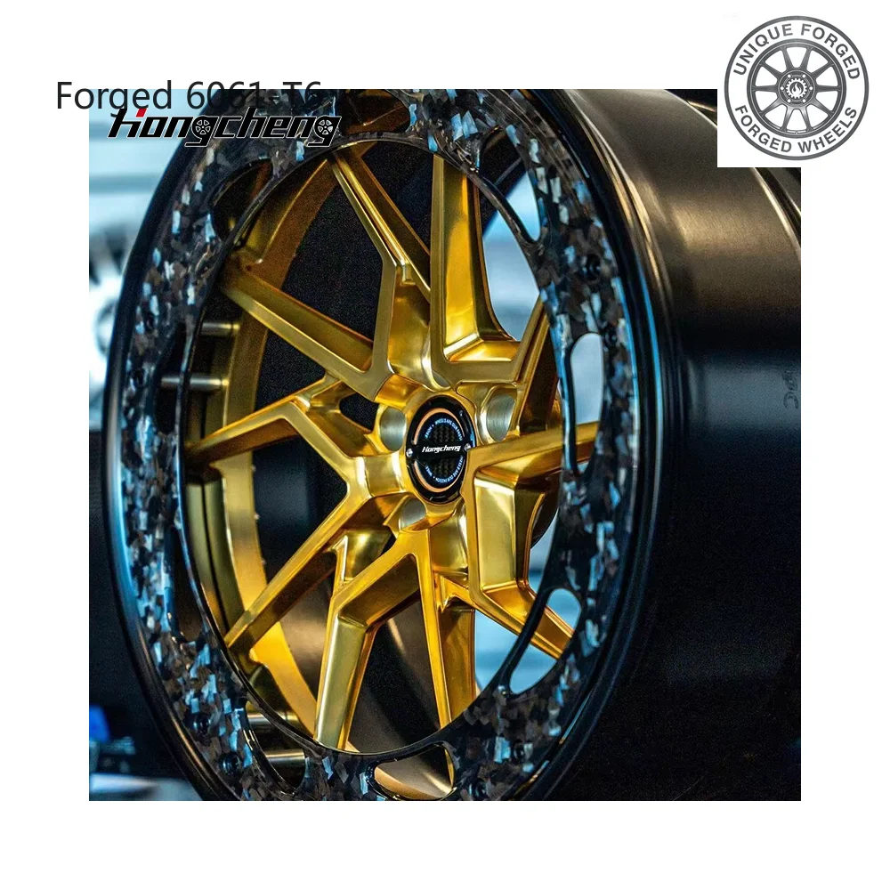 

New model of 26 5 Hole Alloy Wheels 18 19 20 21 22 Inch Forged Wheels With Decorative Ring Gold Deep Concave Rim for M Power