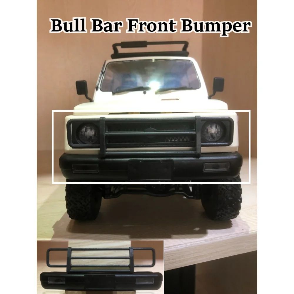 Bull Bar Front Bumper Grille Guard custom size RC Crawler Accessory for WPL C74 1/10 Off Road Rock Crawler RC Model Part view 3