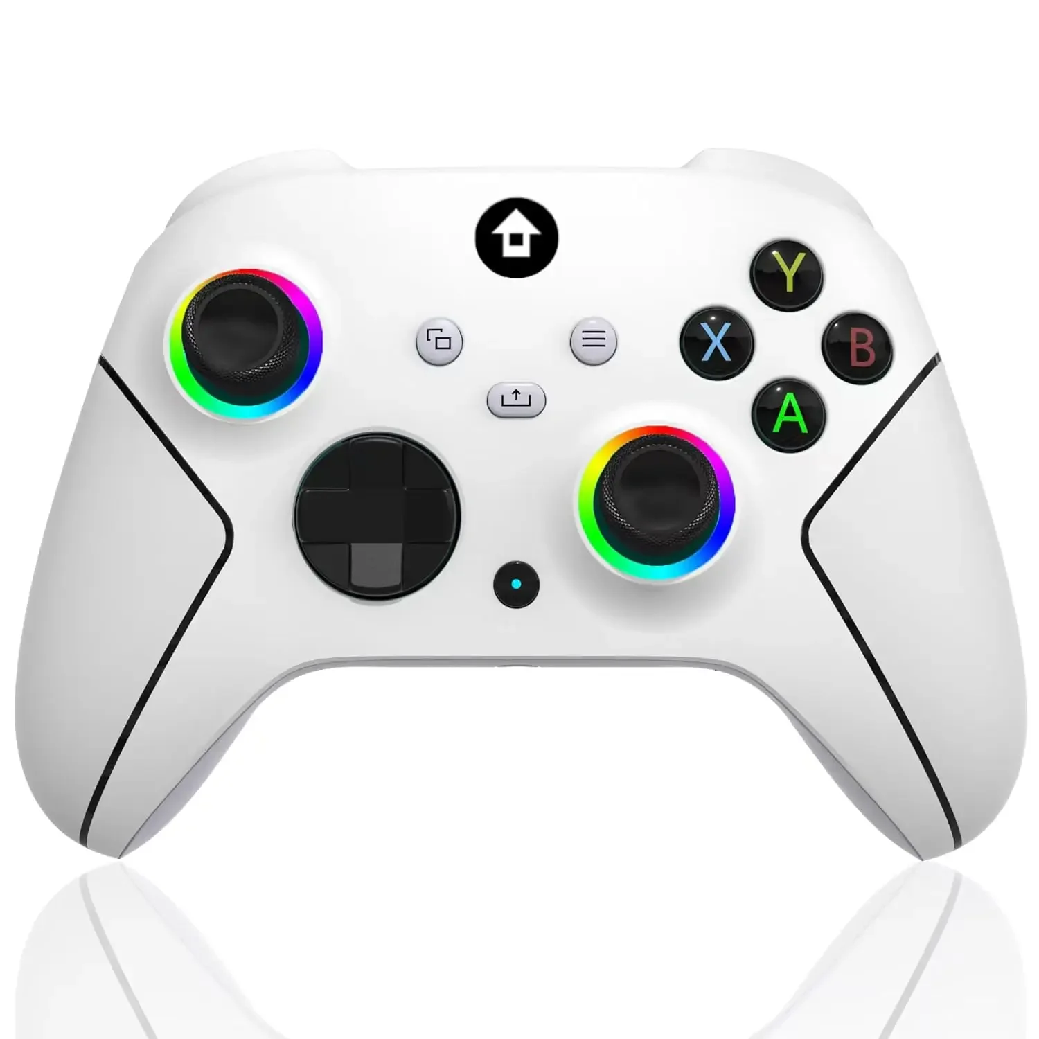 وحدة تحكم لاسلكية RGB مكونة من 7 ألوان XB023 لأجهزة XBOX والبخار والنوافذ مع اهتزاز مزدوج ووظيفة TURBO التلقائي وقابلة للبرمجة