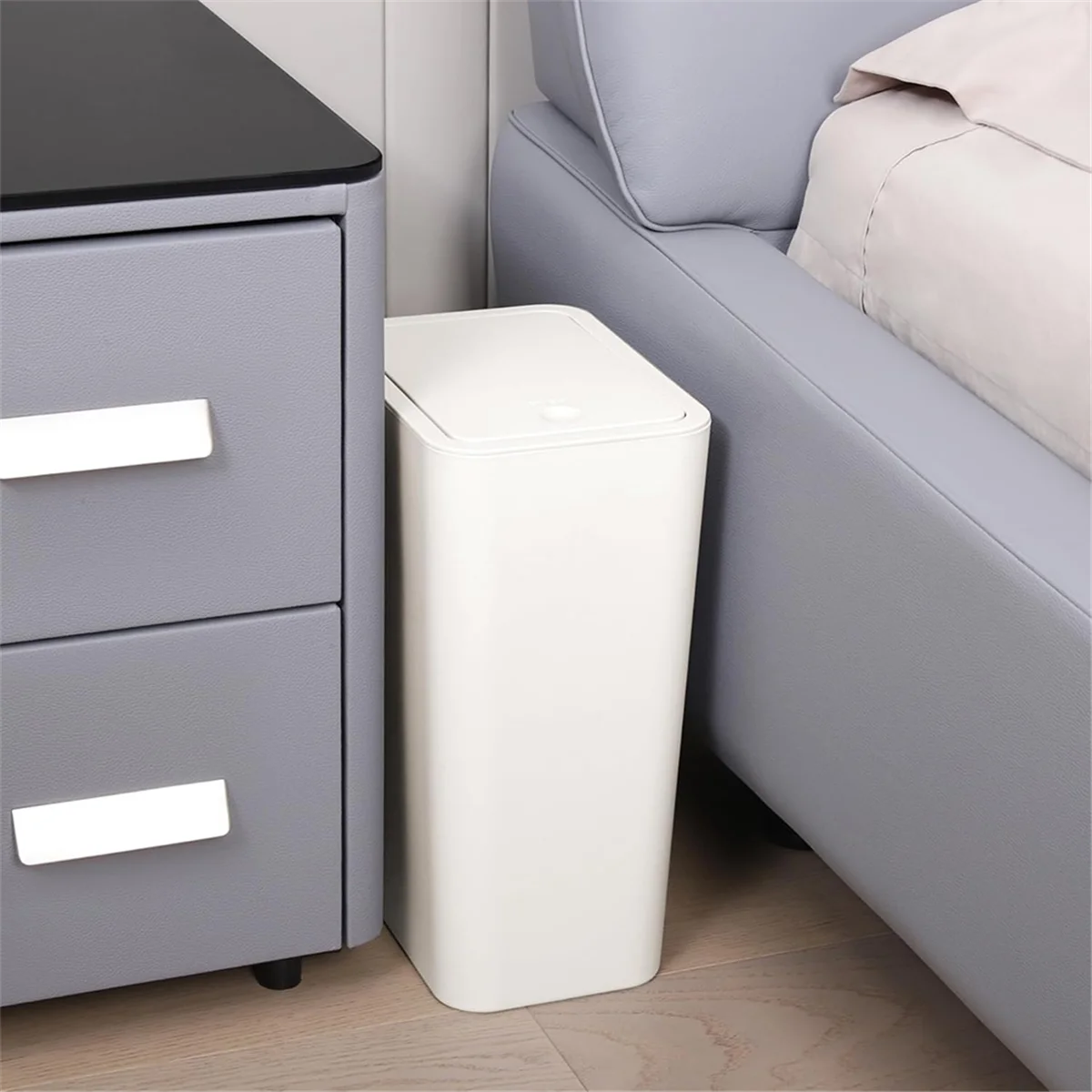 Nowy kosz na śmieci do łazienki z pokrywką, wąski pojemnik na odpady, mały kosz na śmieci z otwieraną pokrywką do kuchni, sypialni, salonu A
