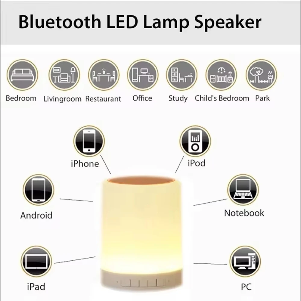 Mini Touch Pat Licht Nachtlicht drahtlose tragbare Bluetooth-Lautsprecher bunte LED Nachttisch lampe für Schlafzimmer im Freien