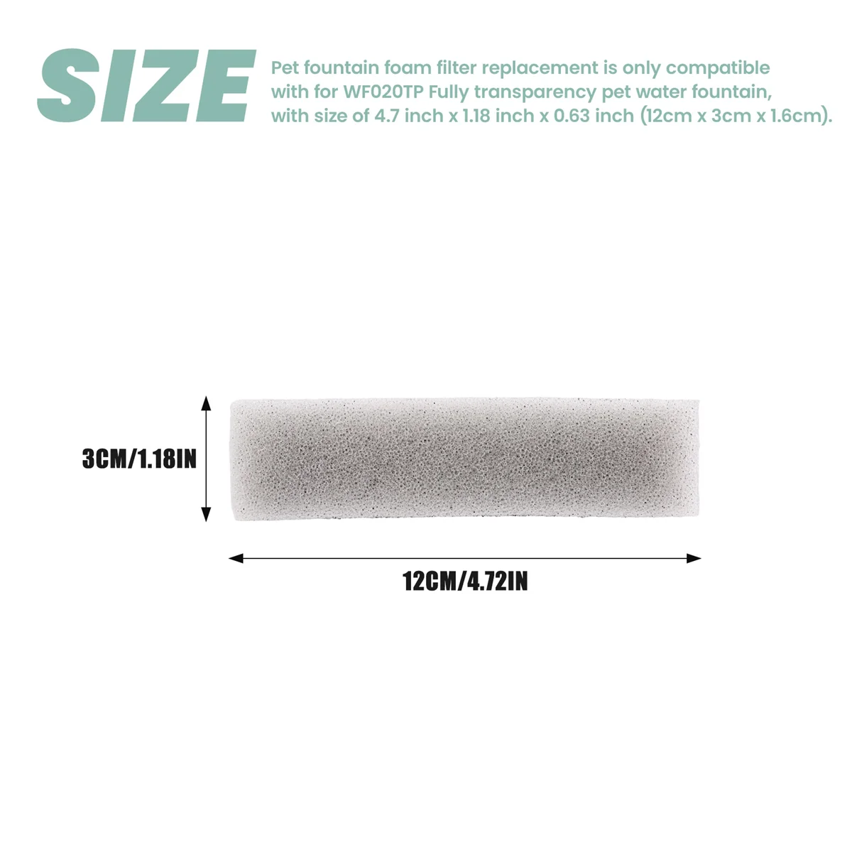 Filtre de fontaine à eau pour animaux de compagnie, remplacement de livre, compatible avec la fontaine à eau WF020, chat et chien, paquet de 12