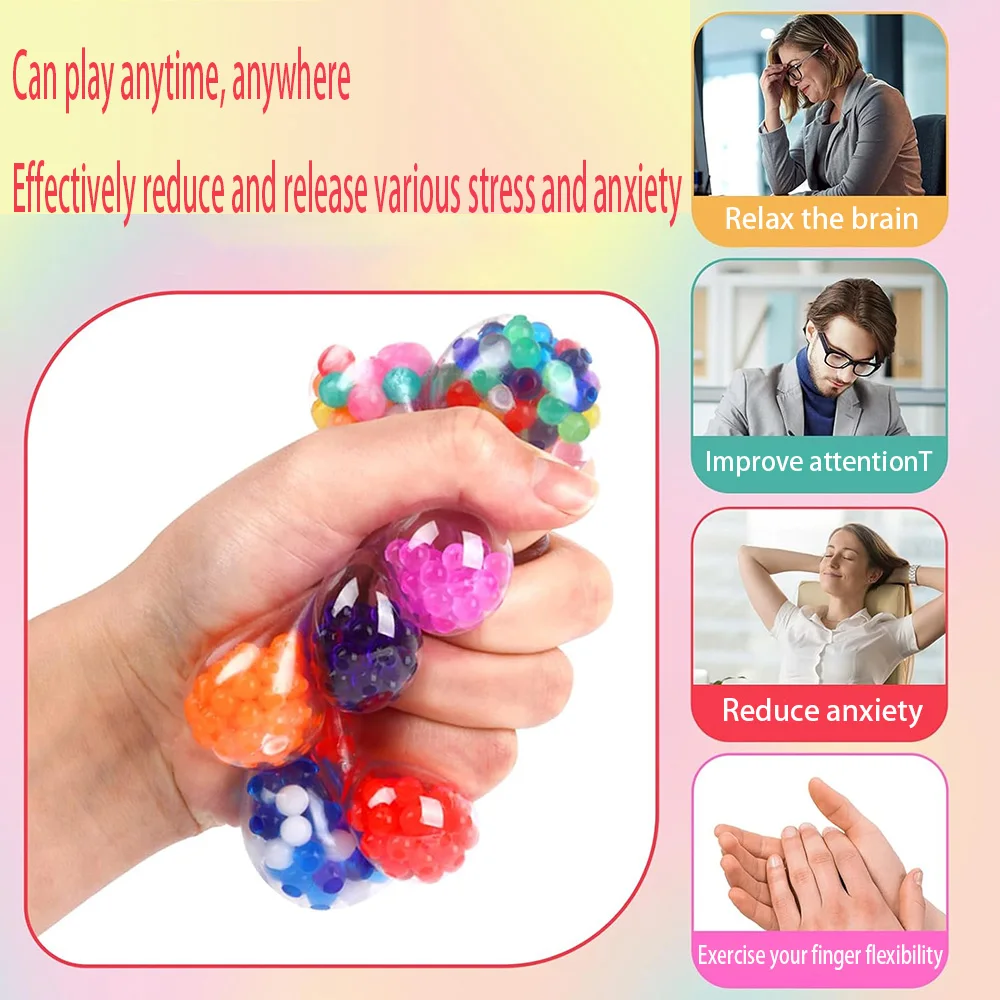 10 peças de brinquedos YoYa - Bola de estresse Fidget - Squishy macio colorido - Estimulação mental, clareza, ferramenta de foco - Squishies divertidos