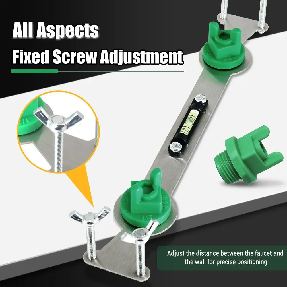 Stainless Steel Pipes Mounting Leveler Multifunctional Hexagonal Faucet Angle Ruler Bubble Level Indicator Multi-Purpose Fixed