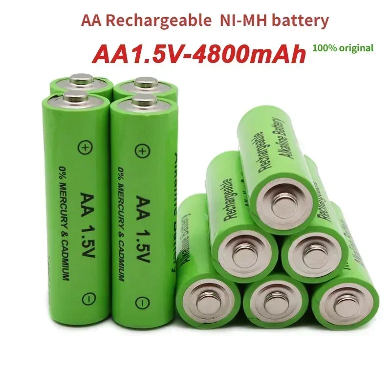 AA1.5V rechargeable battery, 4800mAh high-capacity lithium-ion battery,1.5VAA battery clock mouse computer toy 2024 FreeShipping