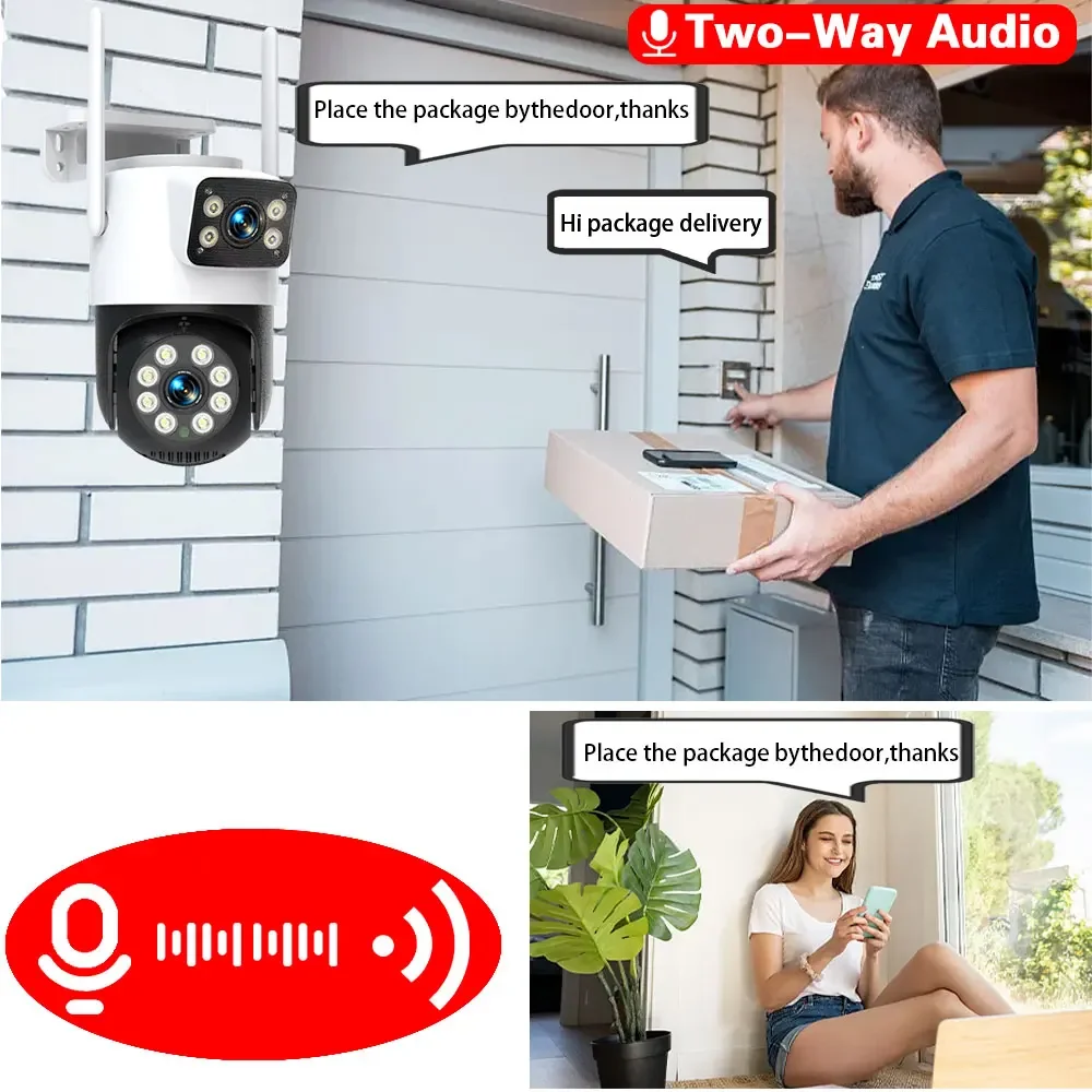 Imagem -02 - Câmera de Vigilância sem Fio Impermeável ao ar Livre ai Detecção Humana Proteção de Segurança Cctv Camer Lente Dupla Tuya Ptz Wifi 4k 8mp