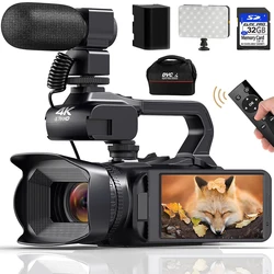 4K Professional Video Cameras for Photography 64MP Ultra HD 18X Digital Zoom Camcorders YouTube Live Streaming Vlog Recorder