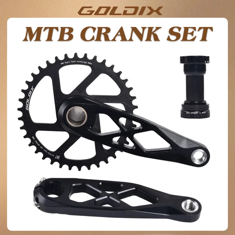 GOLDIX MTB Crankset 165mm 170mm 175mm Bb68 Bottom Bracket BSA 24mm Direct Mount 32/34/36/38T Crank Set DH AM XC for Shimano SRAM