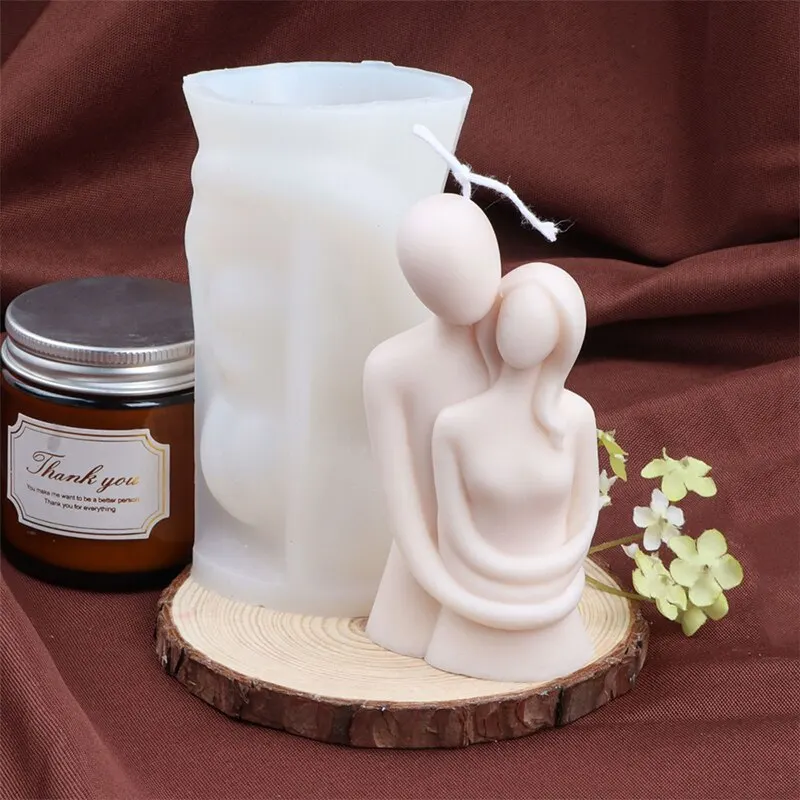 DIY uścisk para portret świeca silikonowa forma forma do pieczenia ciasta ozdoby do domu do aromaterapii — zdjęcie 3