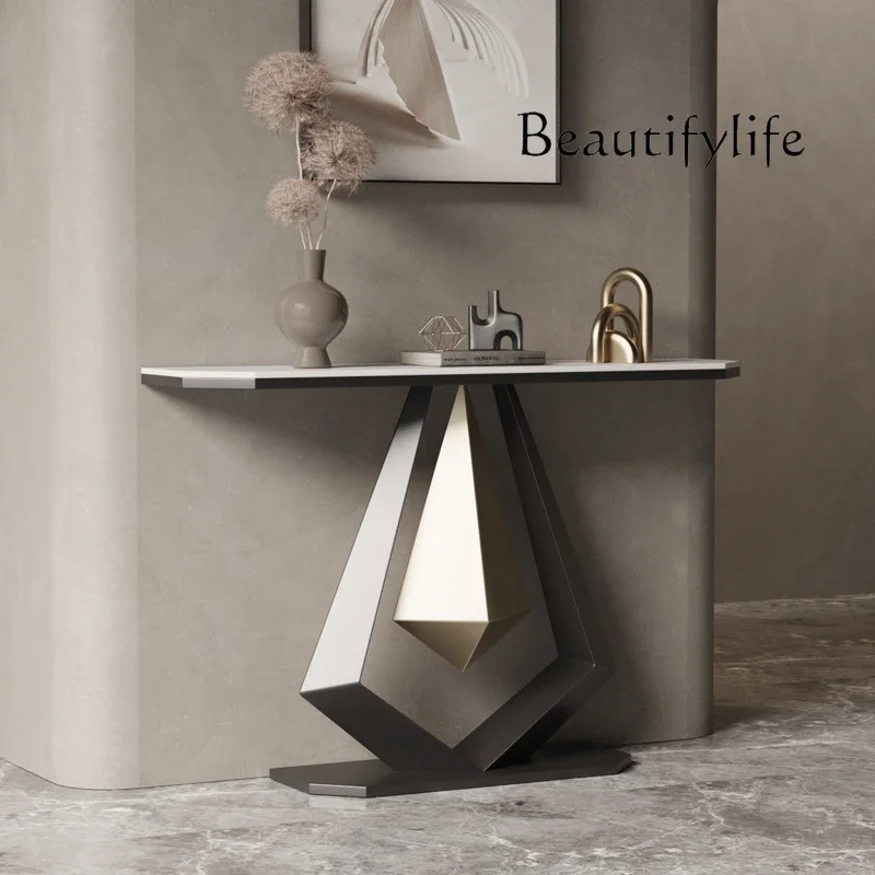 

BJ Металлический современный консольный столик Мраморный центральный вестибюль Роскошные консольные столы Прихожая Consolle Ingresso Мебель для гостиной