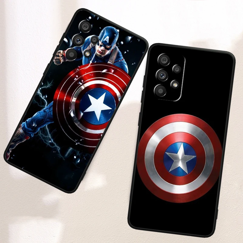 Marvel Steve Rogers For Samsung Note 20 10 Ultra Plus A31 A14 A12 A34 A25 A04 A05 A15 A35 A24 5G Black Cover Phone Case