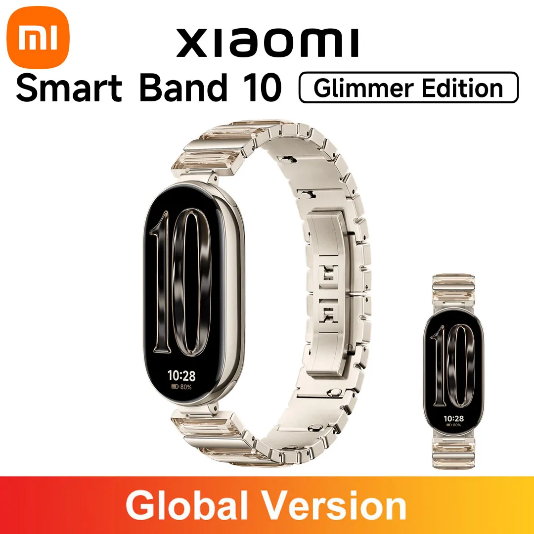 

Global Version Xiaomi Smart Band 10 Glimmer Edition 1.72" AMOLED Display 150+ Sports Modes Heart Rate Broadcast 5ATM Waterproof