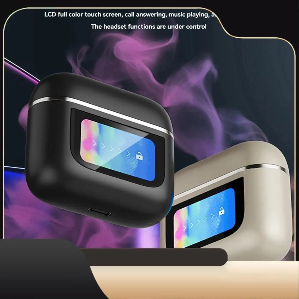 

V8 Wireless In-Ear Headphones Earbuds ANC Noise Cancelling Headphone In Ear Touch Screen Controls Headset-T44C