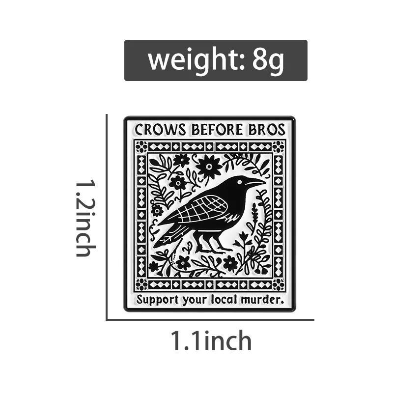 เข็มกลัดเคลือบลาย Crows Before Bros สไตล์เรโทรพังก์ รูปทรงเรขาคณิต สำหรับติดกระเป๋าเป้ ปกเสื้อ ของขวัญสำหรับเพื่อน