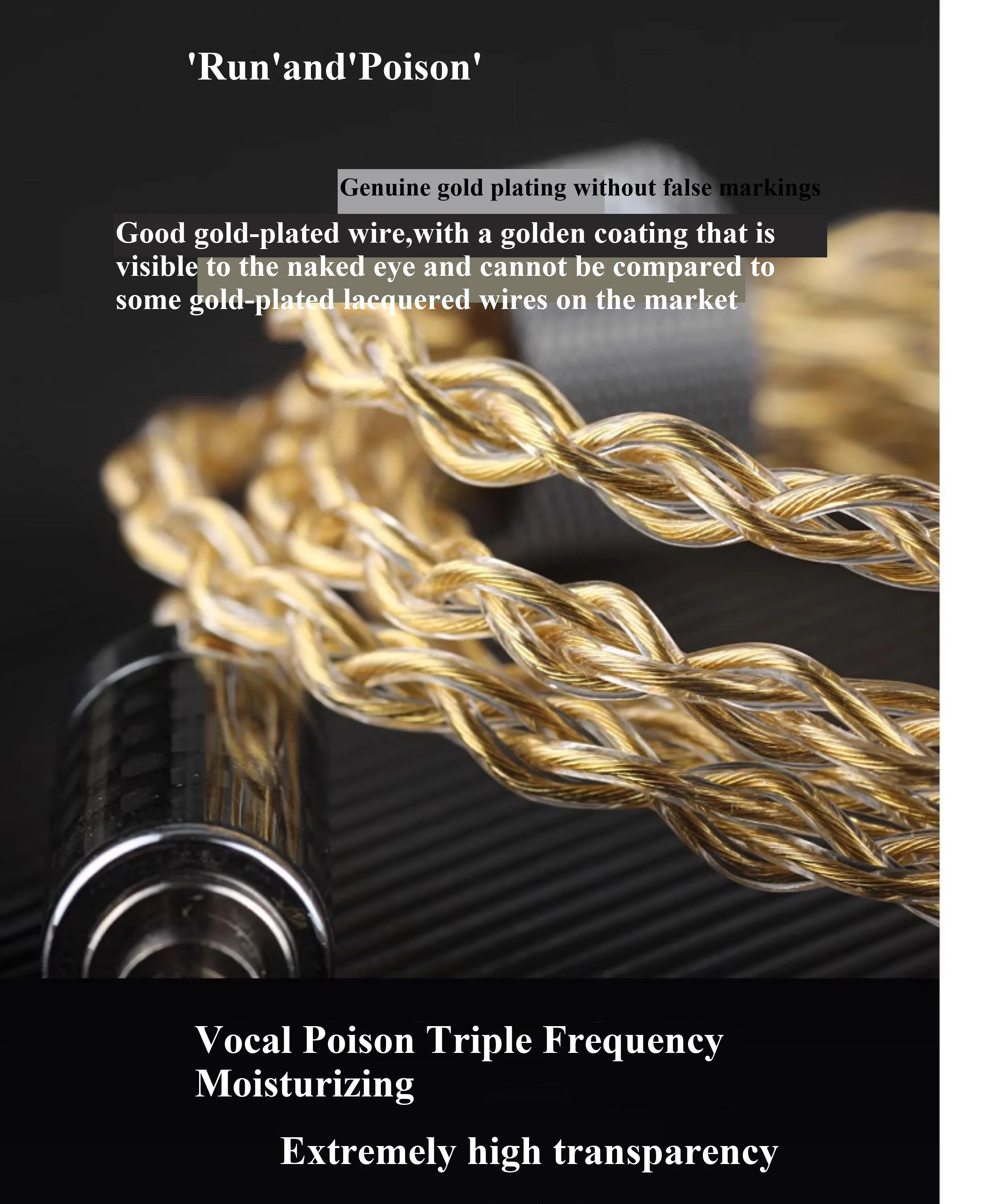 FiftyStrings الذهب القرش أحادي البلورية الفضة OCC الفضة الاسترليني مطلية بالذهب سماعة ترقية كابل 0.78 مللي متر MMCX خط