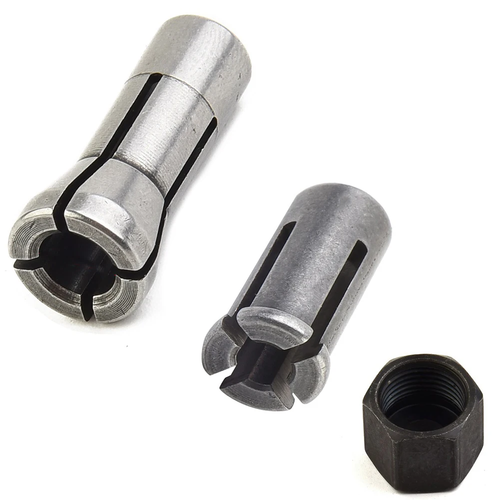 Iron Chuck Cap Nut Part Collet 6MM 6.35MM 8MM Cone Replace For Makita GD0800C GD0810C GD0811 Power Tool Accessories Tools