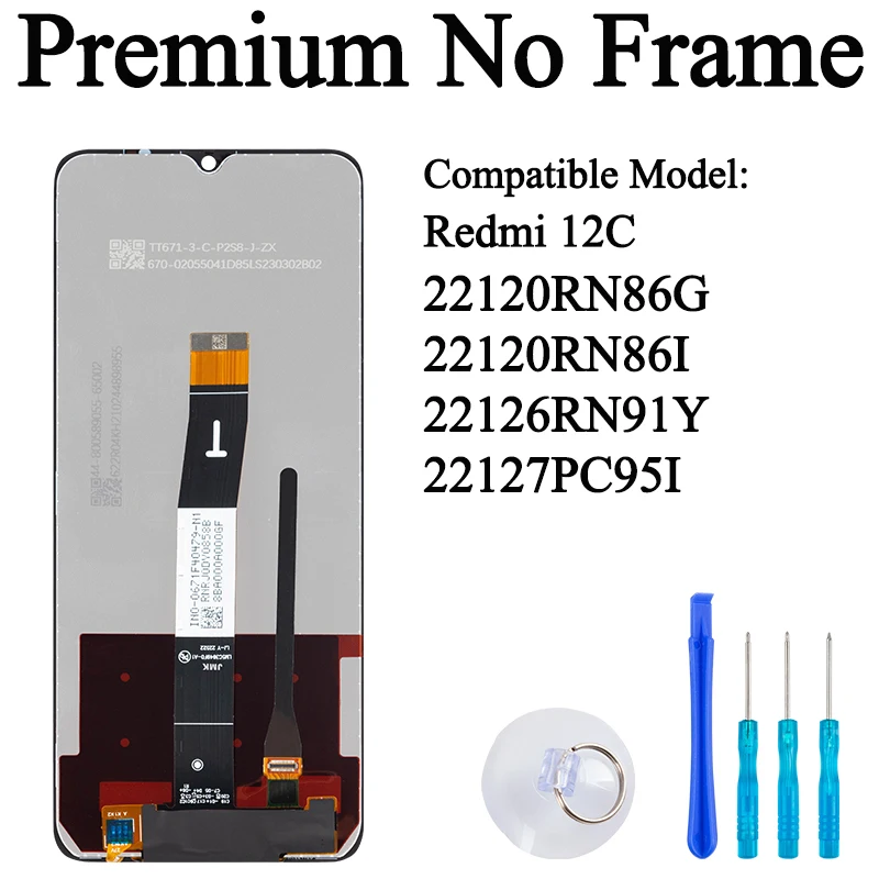d 22120RN86G 22127PC95I Premium Lcd For Xiaomi Redmi 12C Display