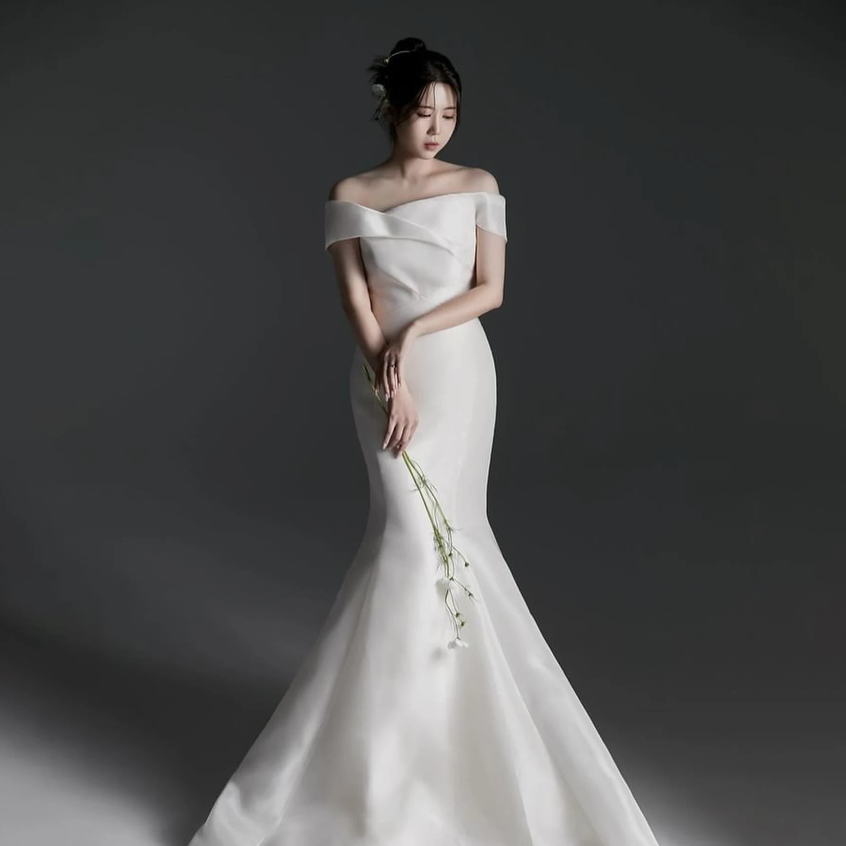 

OEING Off Shoulder Luxury Formal Wedding Dresses Mermaid Simple Sleeveless 프롬드레스 Floor Length Elegant Bride Gowns Party Women