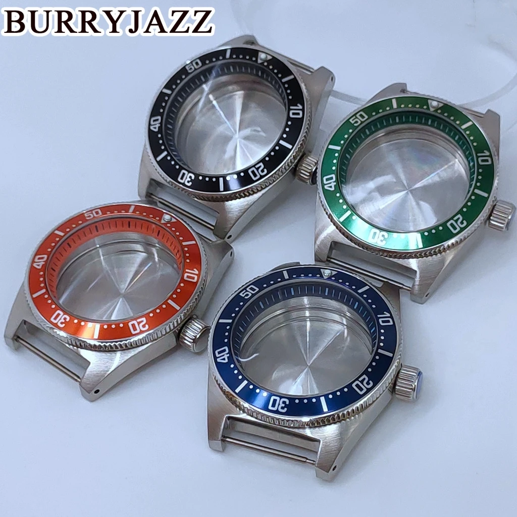 Burryjazz-Stainless Steel Watch Case, Ring Case, Prata, Preto, Azul, Verde, Laranja, NH34, NH35, NH36, NH38, NH70, NH72, 40mm