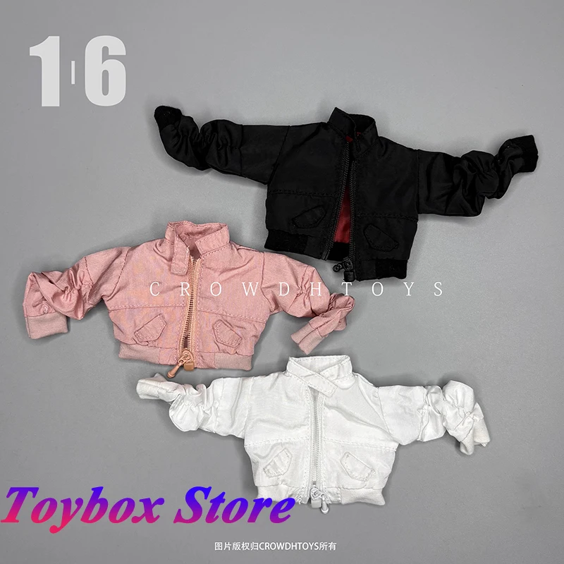 

Black White Pink 1/6 Female Soldier Functional Jacket Short Coat Top Toys Clothes Accessory For 12" Action Figure Body Decors