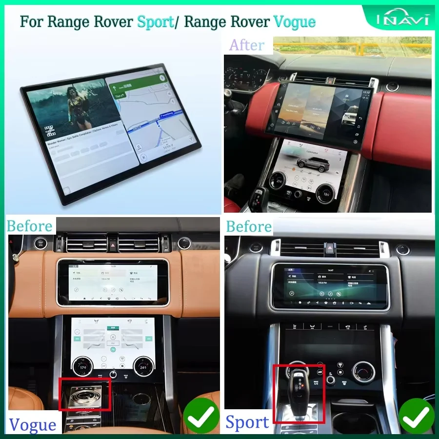 13'' For Range Rover sport L494 2014-2017 Android 14 Multimedia Player Radio Wireless Carplay Retains the Original Feature Menu