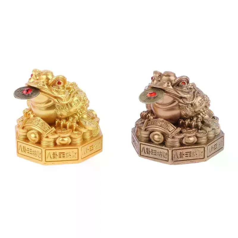 /PFU/Feng Shui Money Frog Statue Three Legged Toad Figurine For Home Office Business Luck Decoration Desktop Ornaments Chinese
