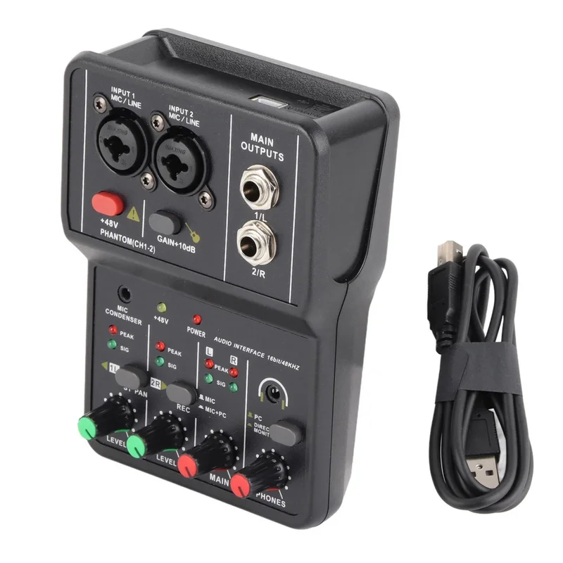 OEM Replacement 2-Channel Sound Card Audio Mixer for easy connection and plug-and-play operation