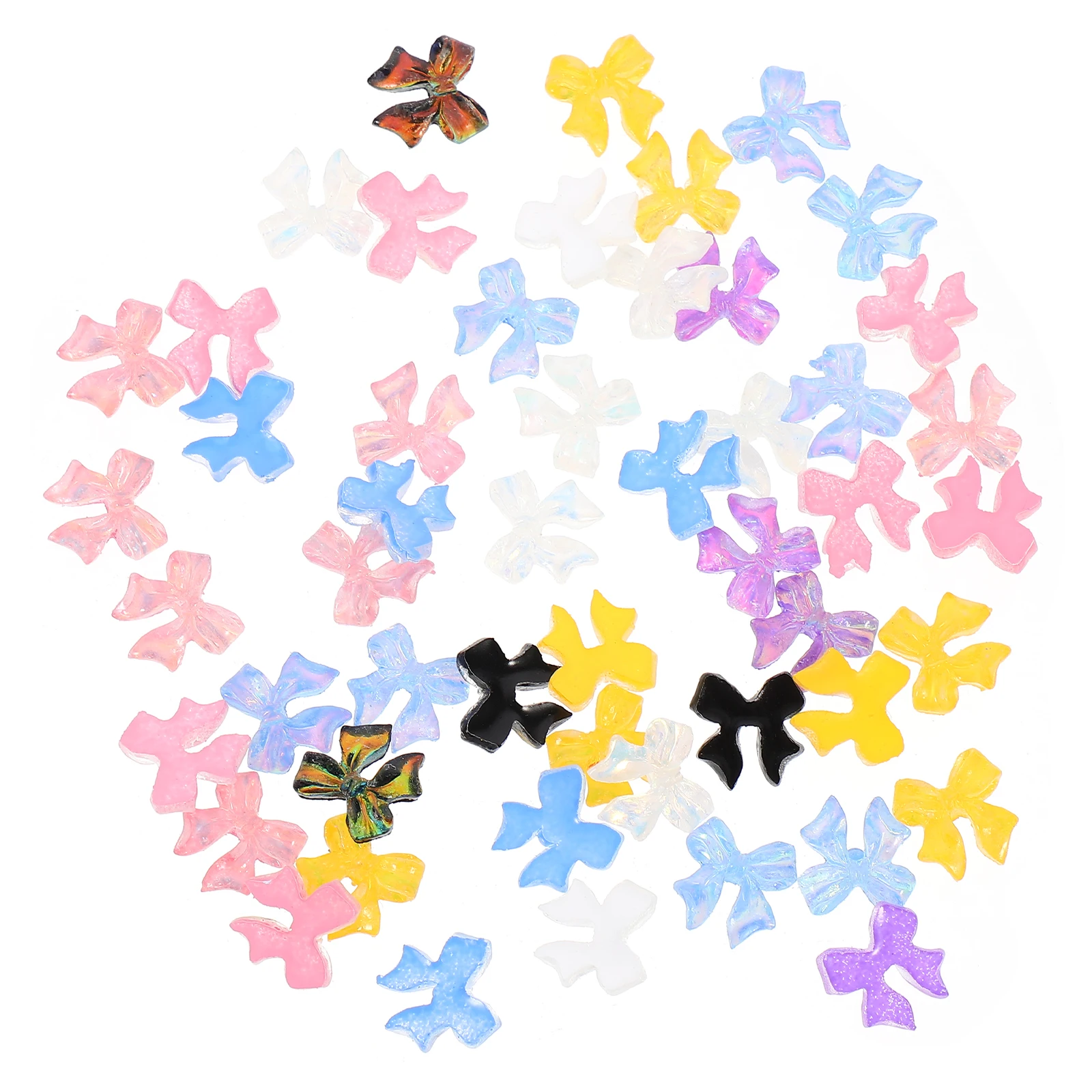 

100pcs Bow Ornaments Nail Decorations Supplies Rabbit Women Accessories Butterfly Charm Nail Accessories Resin Safe Smooth