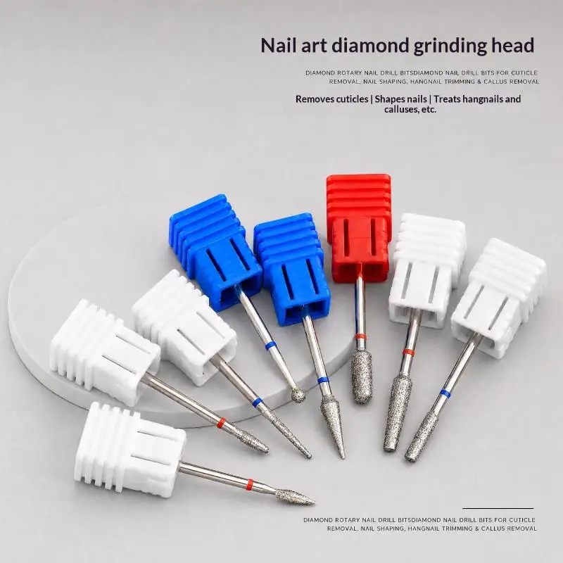 1Pcs Electric Manicure Machine Milling Bit Diamond Nail Drill Bits Cuticle Accessory Rotary Burr Mills Cutter Nail Remover Tool