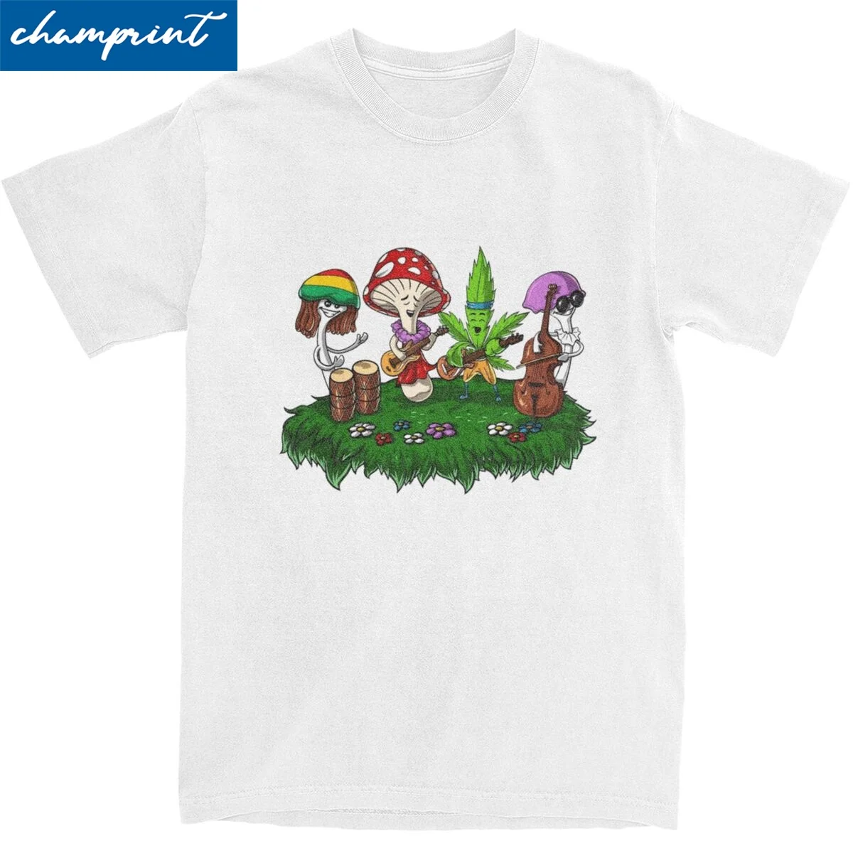 Lustige magische Pilz T-Shirt Unisex Rundhals ausschnitt Kurzarm Top T-Shirt Stoner Festival 100% Baumwolle Sommer Tops tops