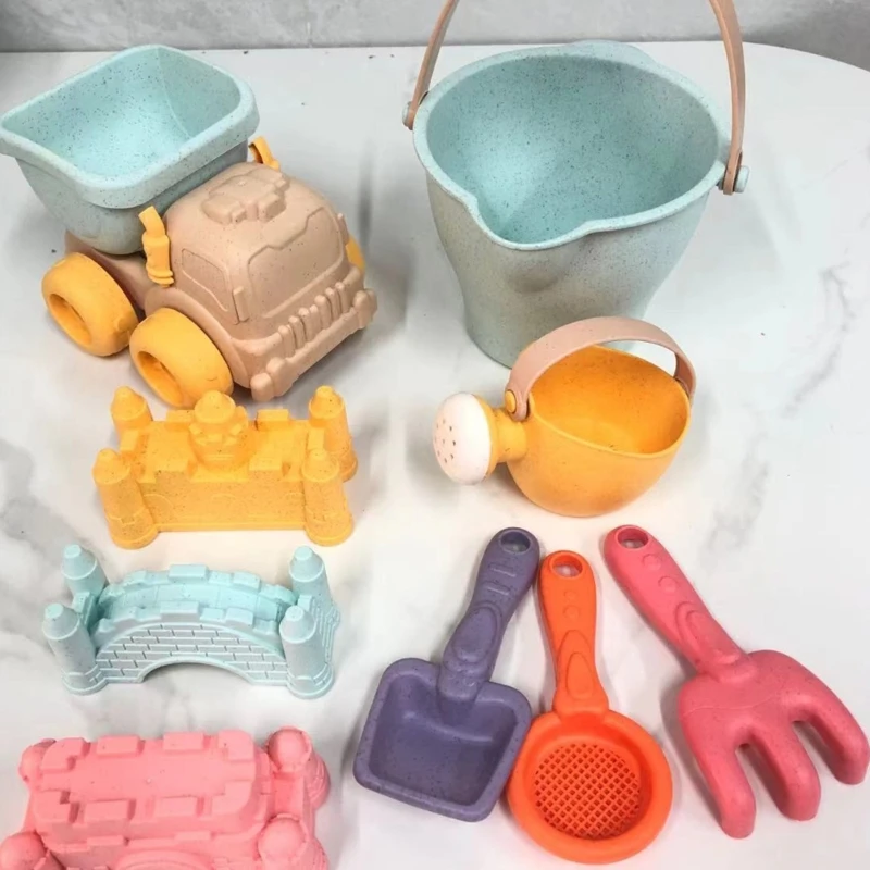 Beach Toy Outdoor Sand Play Castle Toy with Mold Shovel Truck Sandcastles Toy Bathtub Water Play Toy Kids Educational Toy