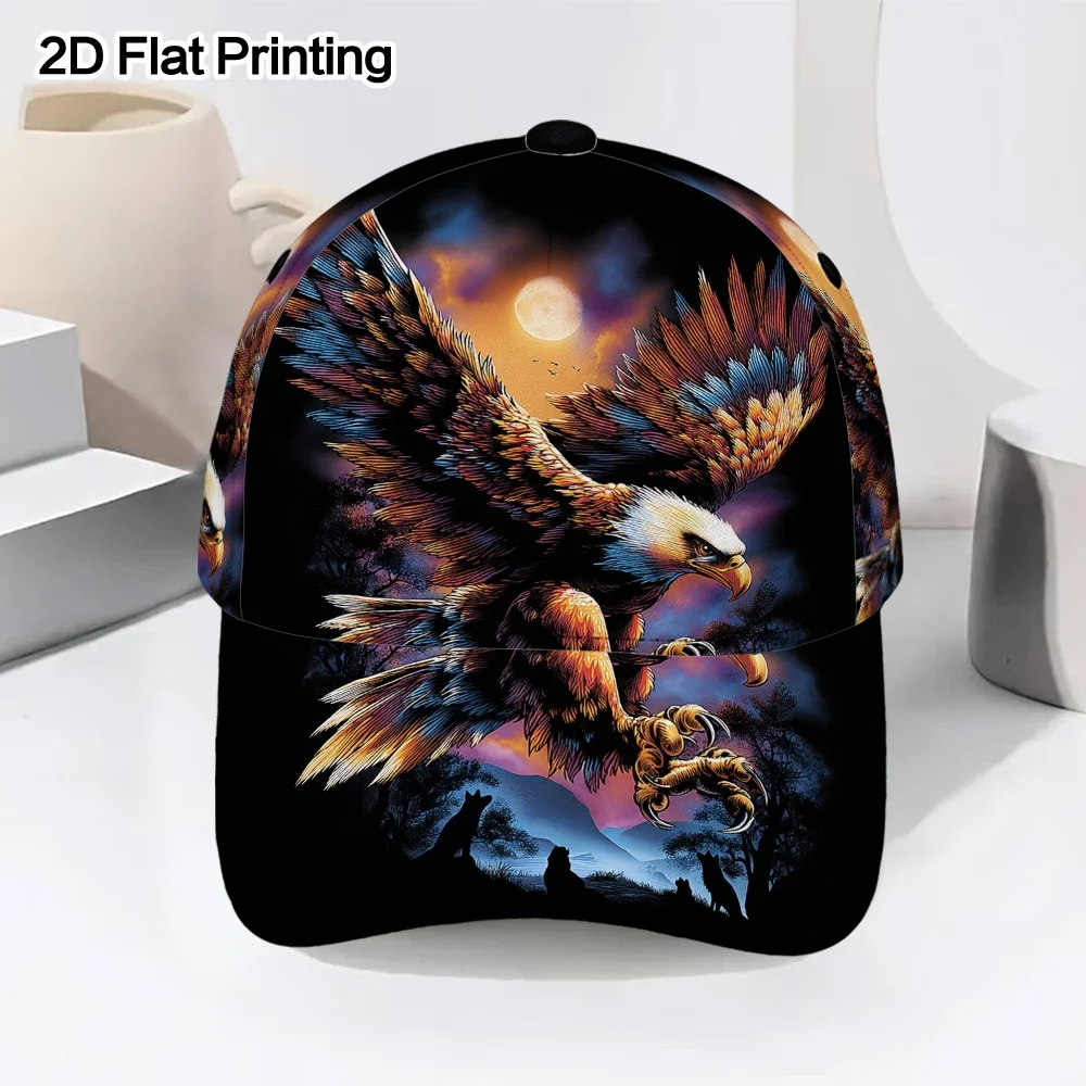 Featuring a Moonlit Bird in Flight Pattern Baseball Cap a Fashionable And Contemporary Duckbill Hat Crafted from Lightweight