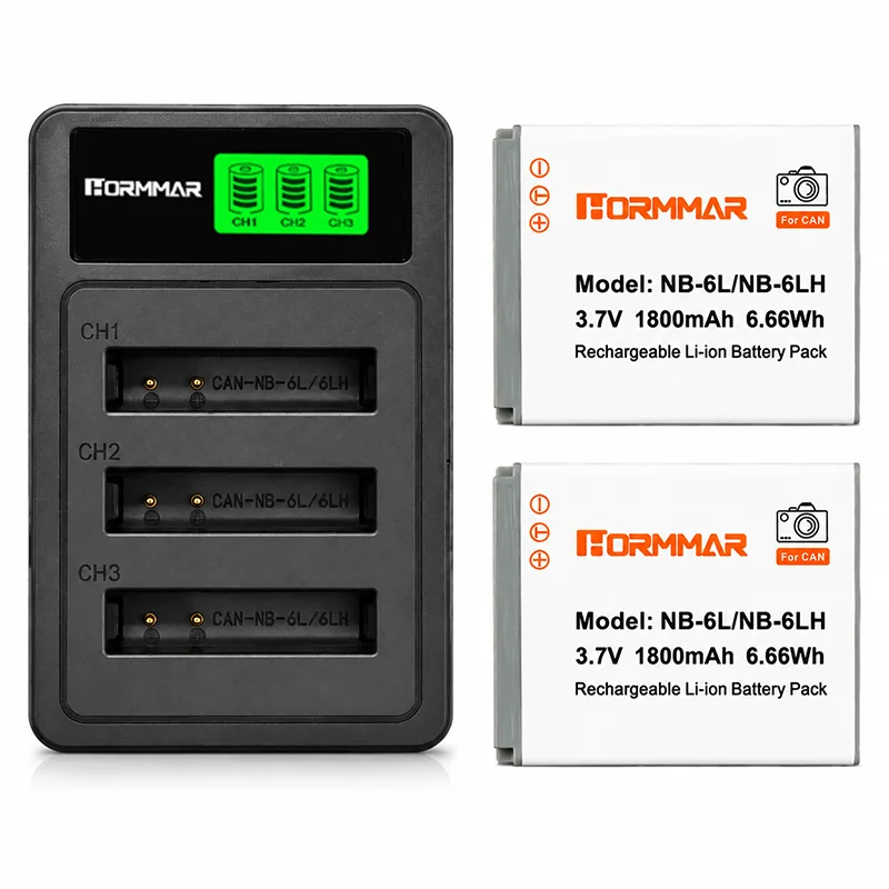 1800mAh NB-6L NB-6LH Battery For Canon IXUS 85IS 95IS 105IS 200IS 210IS Vintage CCD Digital Camera Spare Battery Pack
