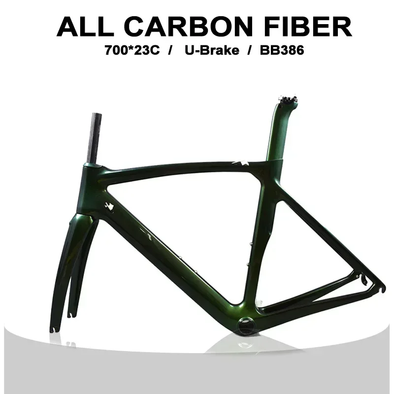 Airwolf T1100 Carbon Bike Frame BB386 Racing Bicycle Frameset UD Road Bike Frame 130*9mm Quick Release U Brake Bicycle