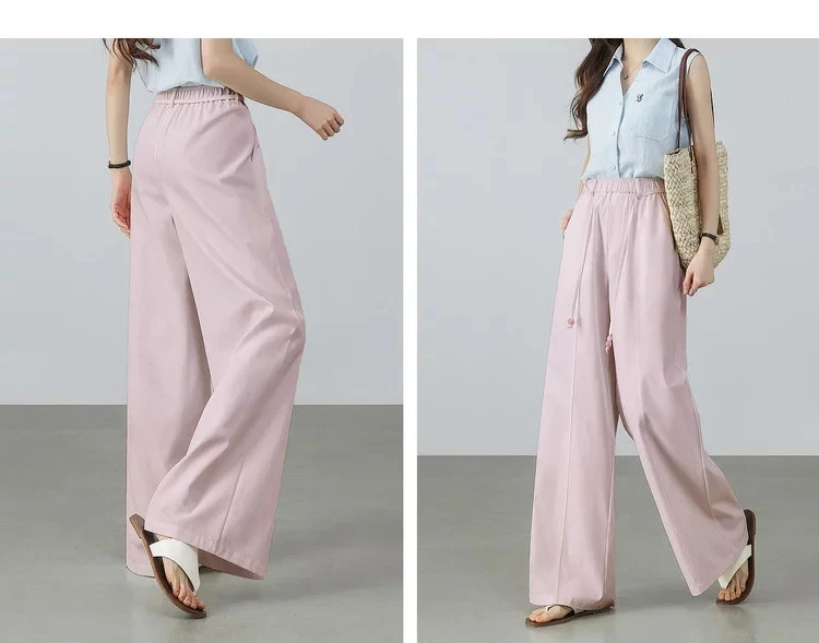 SENTUBILA Damen Sonnenschutz-Hose mit geradem Bein 2026 Sommer Rosa Lässige Pendler-Schlankheitshose mit Gürtel 162KA4017 – Detail 23