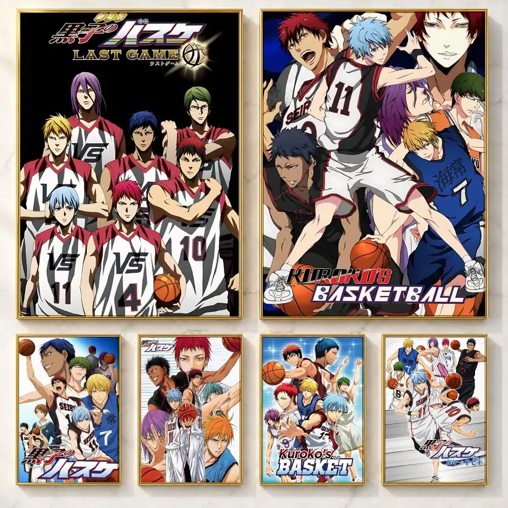 Universal Anime K-Kuroko's BasketballS Poster Self-adhesive Art Poster Decoracion Painting Wall Art White Kraft Paper Home Decor