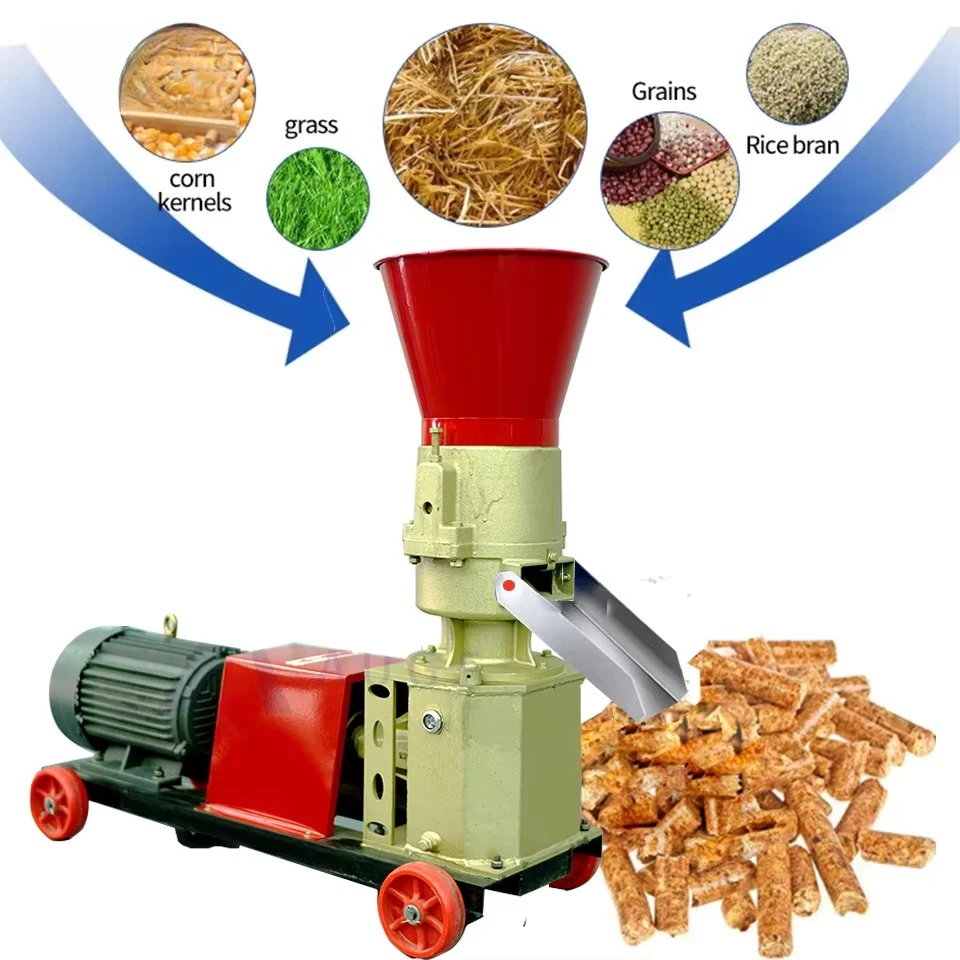 1 Ton/h Industrial Alfalfa Meal Pellet Mill, Farm Animal Feed Pellet Making Processing Machine