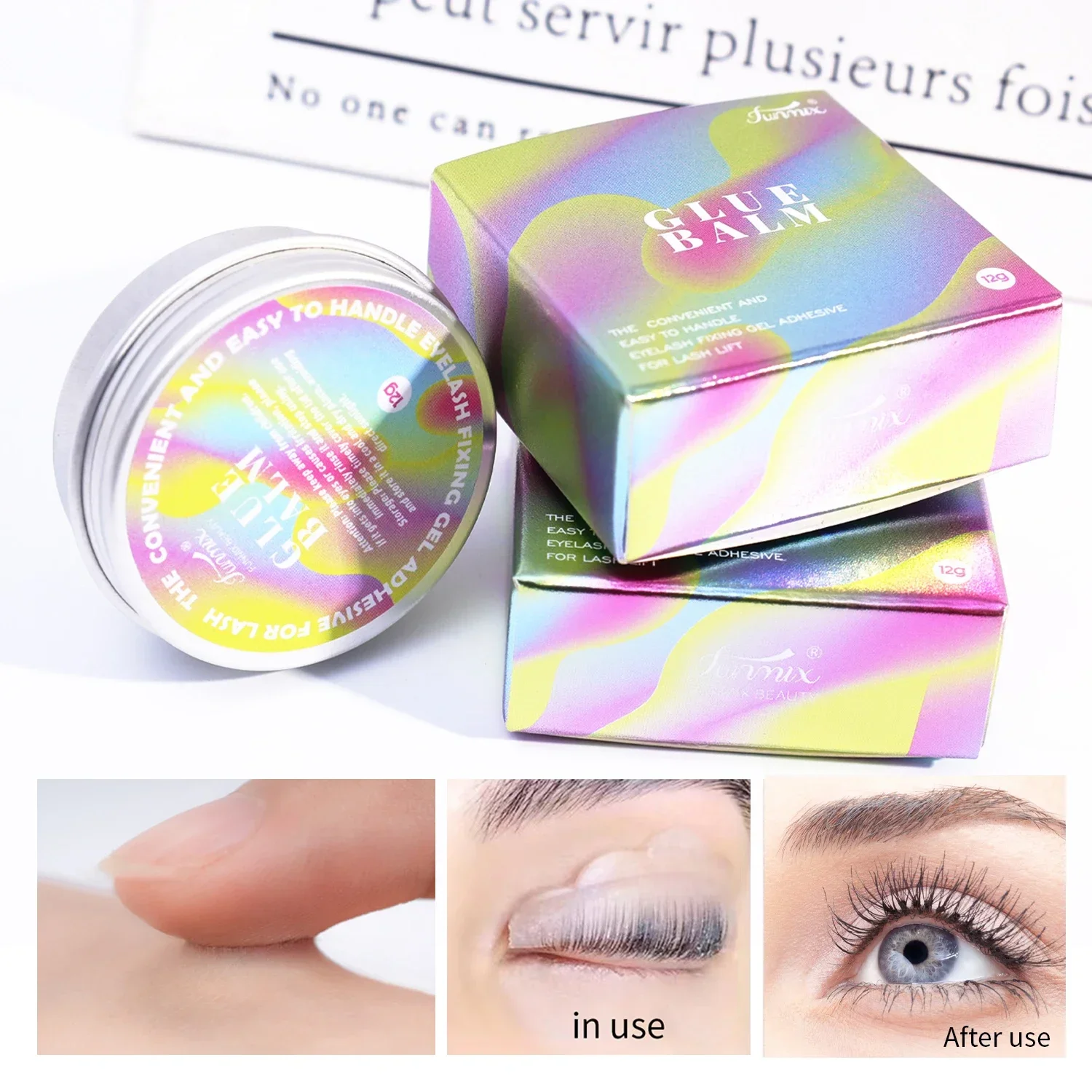 12g Eyelash Lifting Balm Wax กันน้ํา Eyelash Curling Extension ไม่ระคายเคือง Solid Eyebrow กาว Lash Fixing Lift เครื่องมือแต่งหน้า