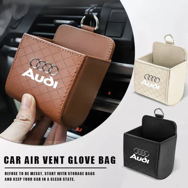 Car Air Outlet Storage Box Phone Lipstick Lighter Organizer For Audi A1 A2 A3 A4 A5 A6 A7 A8 Q1 Q2 Q3 Q4 Q5 Q6 Q7 Q8 Quattro TT