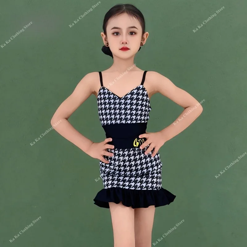 

Professional Children Ballroom Latin Dance Dress for Girls Dancing Dress Rumba Cha Cha Samba Latin Practice Dress Performance