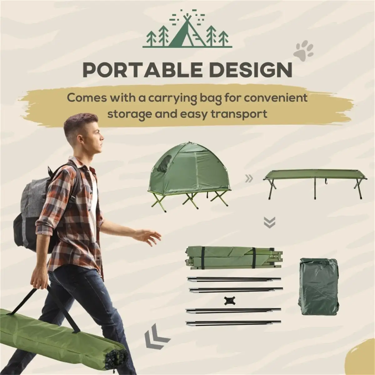 Portable Foldable Camping Tent - Lightweight, Easy Setup, Waterproof Outdoor Shelter