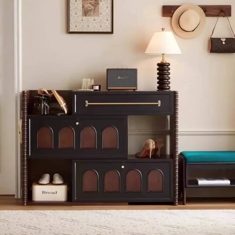 Vintage Design Shoe Cabinet Italian Style Cheap Space Saving Shoe Cabinet Entryway Wooden Luxury Zapatera Furniture For Home