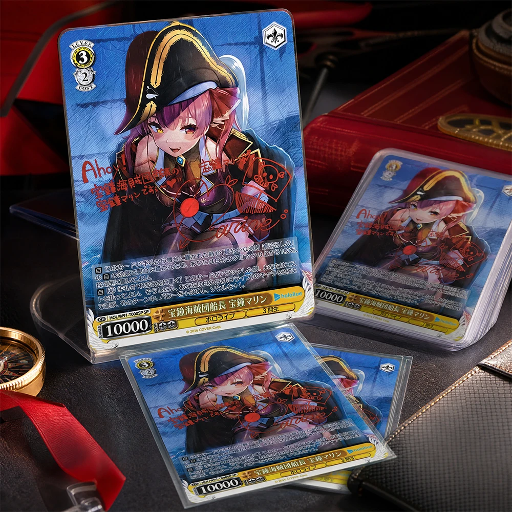 Hololive Anime Weiss Schwarz Collection Card Hol/w91-T080Sp Sp Houshou Marin Signature Card Gold Stamping Holographic Gifts