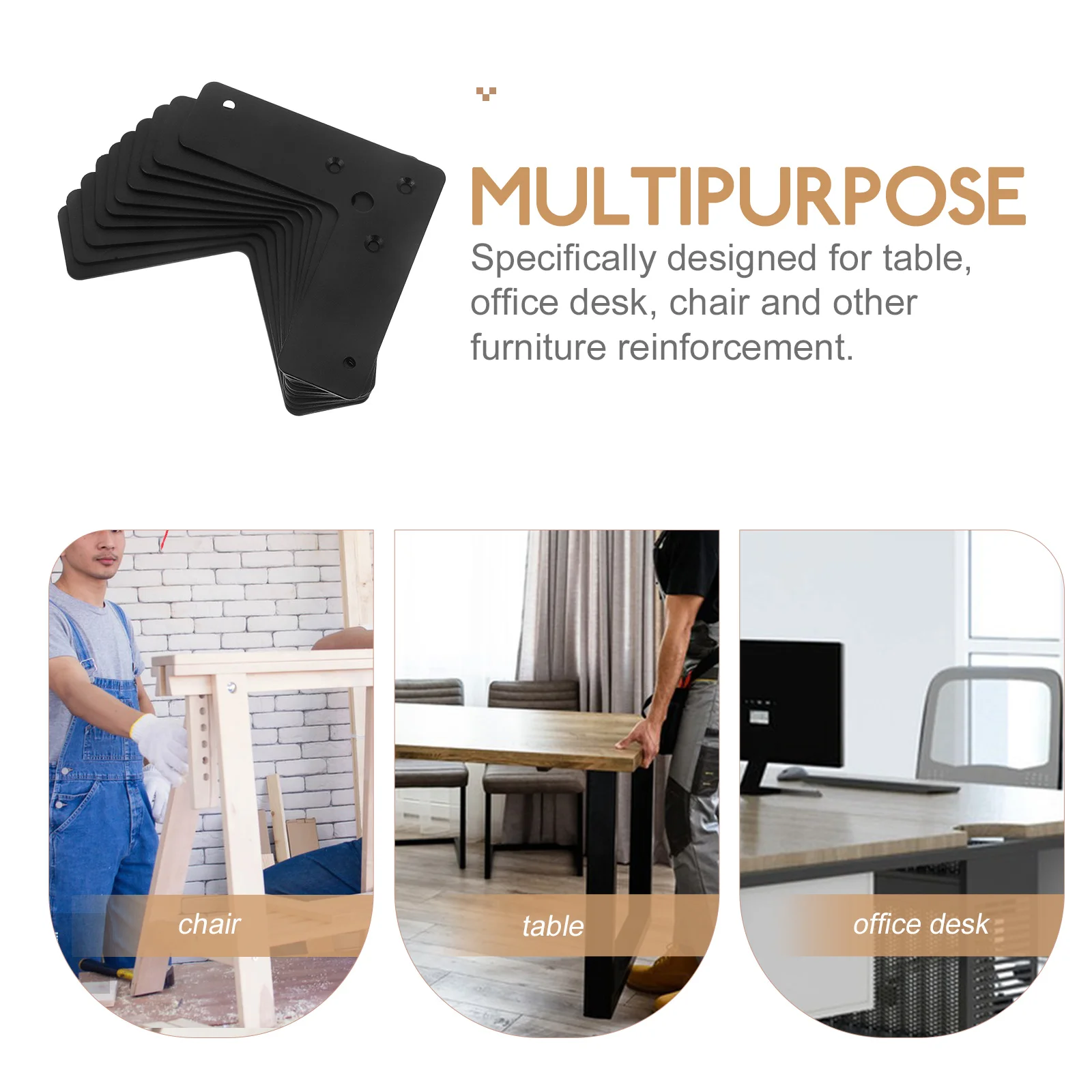 

10pcs Corner Braces L-Shaped Metal Brackets For Wood Furniture Reinforcement Mending Plates Table Desk Chair Support Hardware