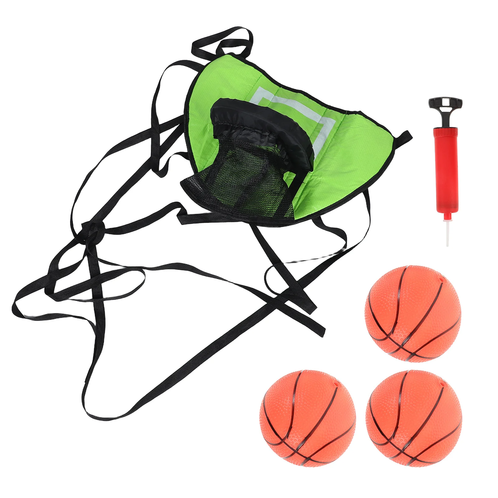 

1set Trampoline Basketball Hoop Set Light Green 3 Balls Pump Fits Standard Size Outdoor Indoor Yard Garden Kids Sports Game
