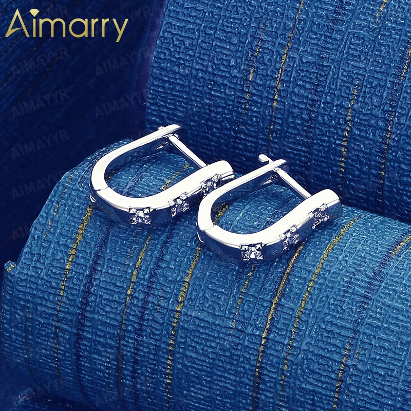 925 Sterling Silver U-shaped Set with AAA Zircon Earrings for Women's Parties Banquets Weddings High-quality Fashion Jewelry