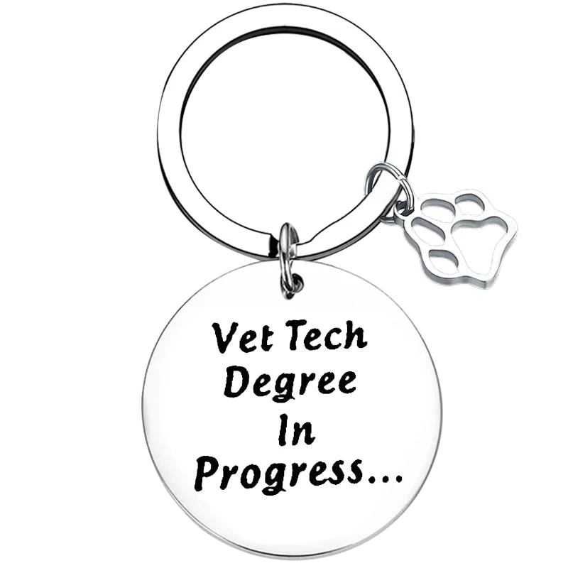 Future Veterinarian Key Chain Ring Veterinary Student Gift Vet Tech Degree in Progress keychains pendant Vet Tech Gift