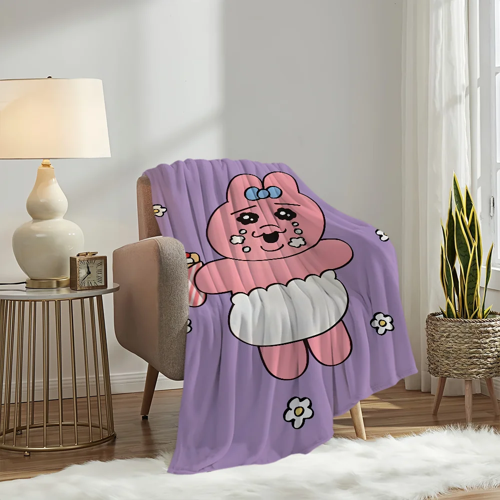 

Cartoon O-Opanchu Cute Usagi Bunny Blanket Plush Nap Sofa rug for Living Room Warm Office Bedroom Birthday Home Travel Kid Gifts